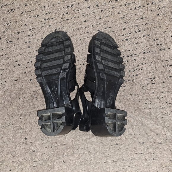 JUJU BABE-Heeled Jelly Sandals-Black-UK 7-US 9-Excellent - Picture 8 of 8